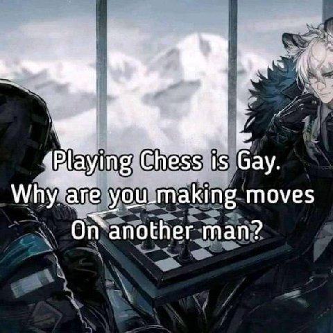 Chess is Gay. moves On another man?