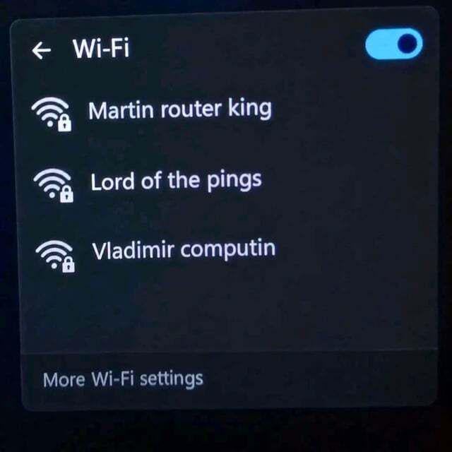 Wi-Fi ЗА Martin router king Lord of the pings Vladimir computin 35 More Wi-Fi settings