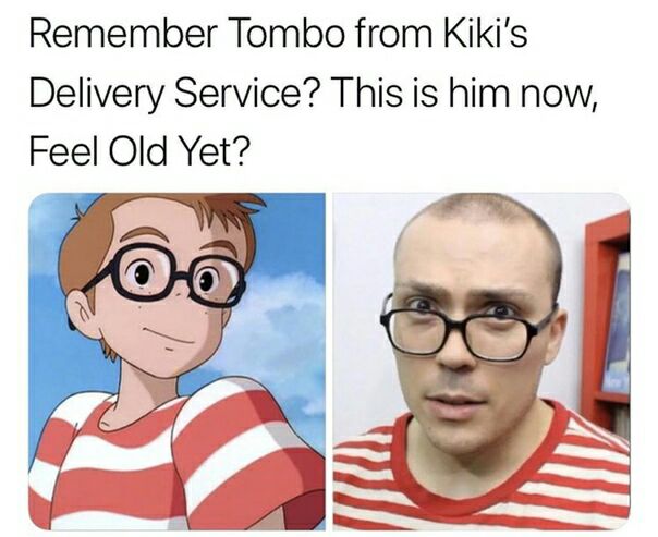 Remember Tombo from Kiki's Delivery Service? This is him now, Feel Old Yet? a
