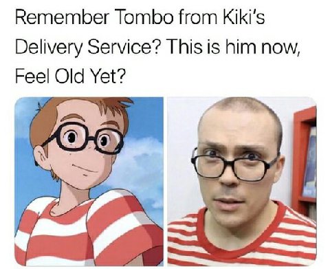 Remember Tombo from Kiki's Delivery Service? This is him now, Feel Old Yet? a