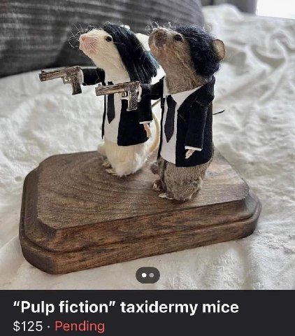 "Pulp fiction” taxidermy mice $125