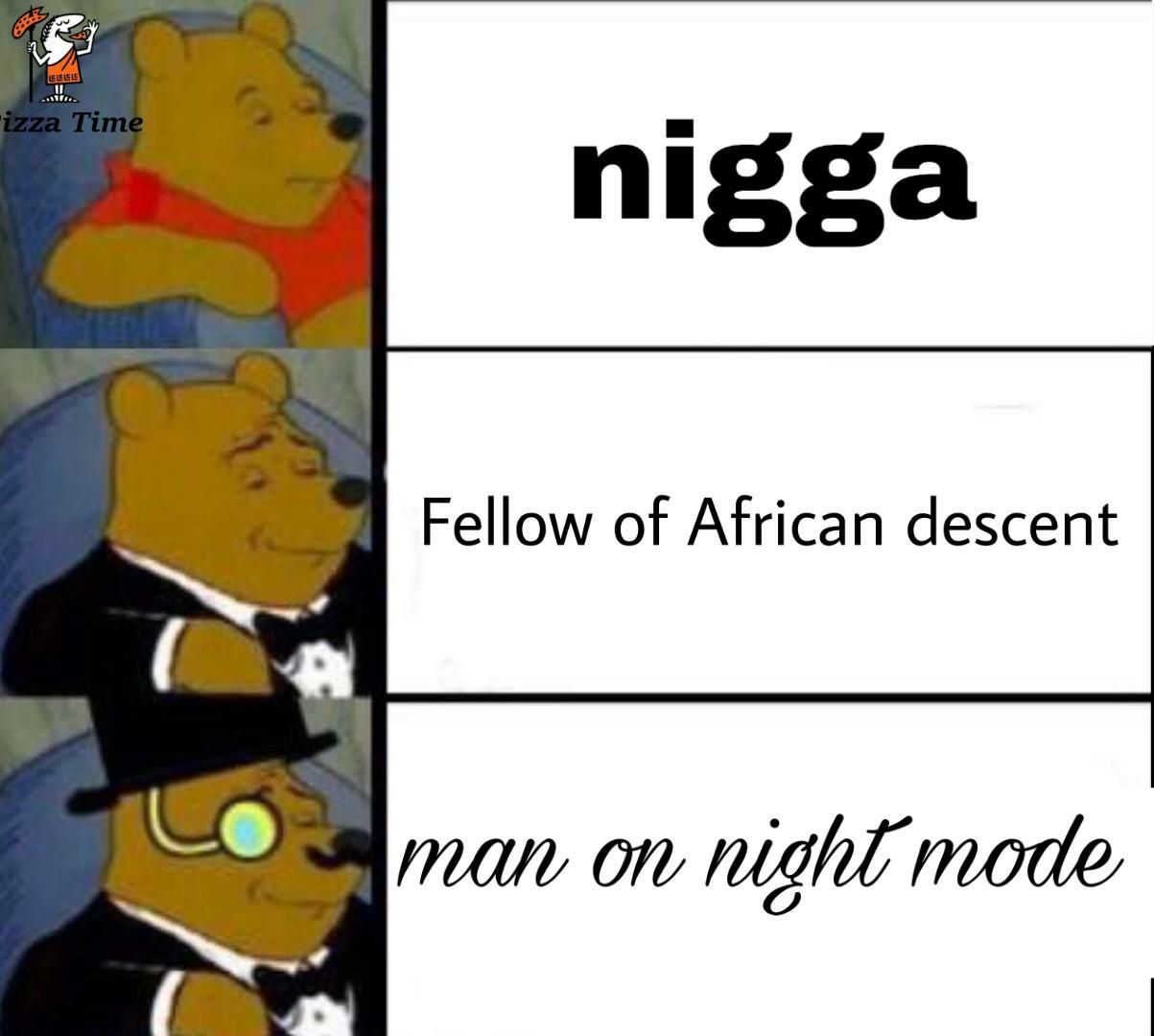 nigga Fellow of African descent man on night mode