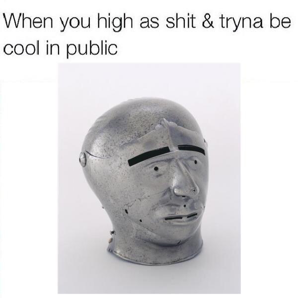 When you high as shit tryna be cool in public