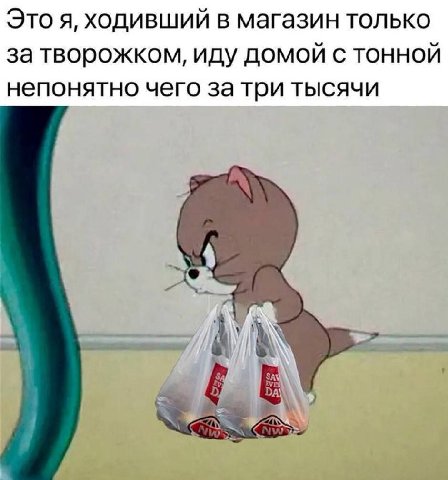 Это я, ходивший в магазин только за творожком, иду домой с тонной непонятно чего за три тысячи 4 Я