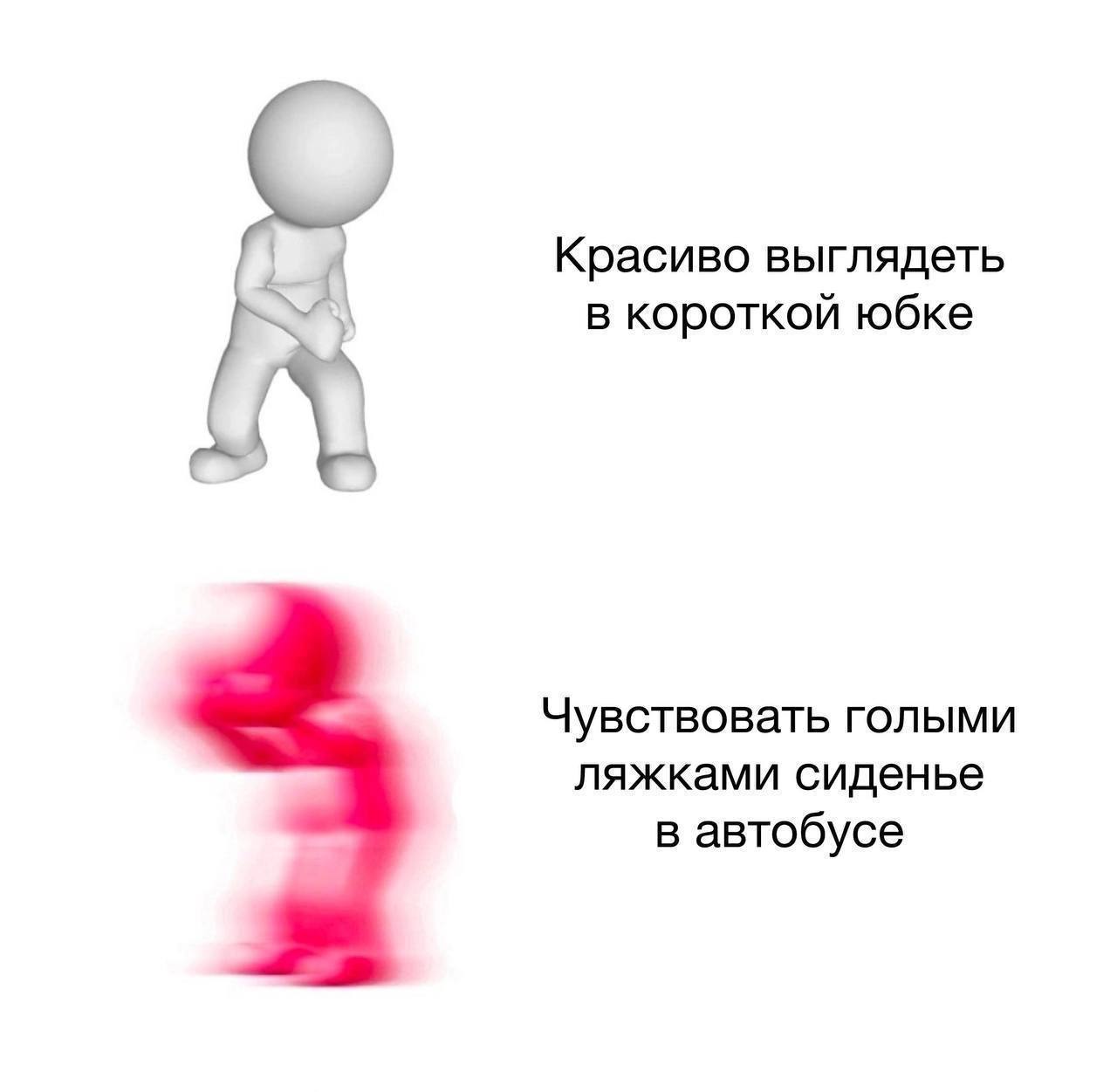 Красиво выглядеть в короткой юбке Чувствовать голыми ляжками сиденье в автобусе