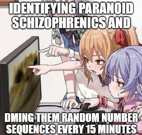IDENTIFYING PARANOID SCHIZOPHRENICS/AND NUMBER SEQUENCES EVERY 15 MINUTES