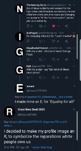 The Gaming Dorm Out of deep solidarity and respect for the high crime rate American community, me and other low crime rate Americans are changing our avatar to for "по more police’ please join in soli