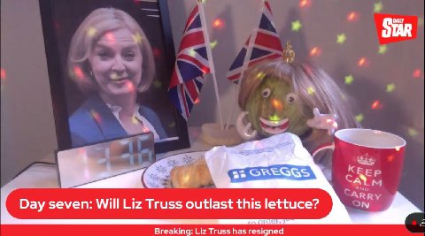DAILY STAR Day seven: Will Liz Truss outlast this lettuce? Breaking: Liz Truss has resigned