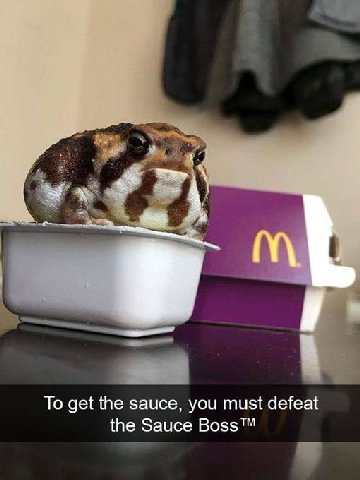 wed То get the sauce, you must defeat the Sauce Boss™