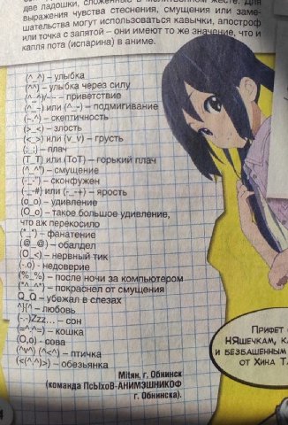две лад я чувства стеснения, ‘смущения или пательс тва мог использоваться кавычки, апо пятой они имеют то же зна цие, точка с за кап; пота (испарина) в аниме. A) улыбка улы бка через силу приветствие 