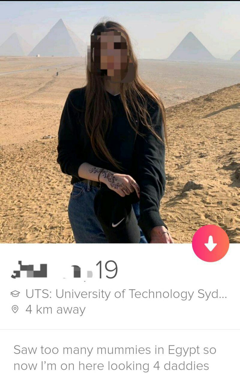 hee Awe i> 1.19 UTS: University of Technology Syd away Saw too many mummies in Egypt so now on here looking 4 daddies