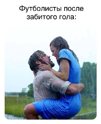 Футболисты после забитого гола:
