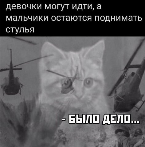 девочки могут идти, а мальчики остаются поднимать стулья БЫЛО ДЕЛО...