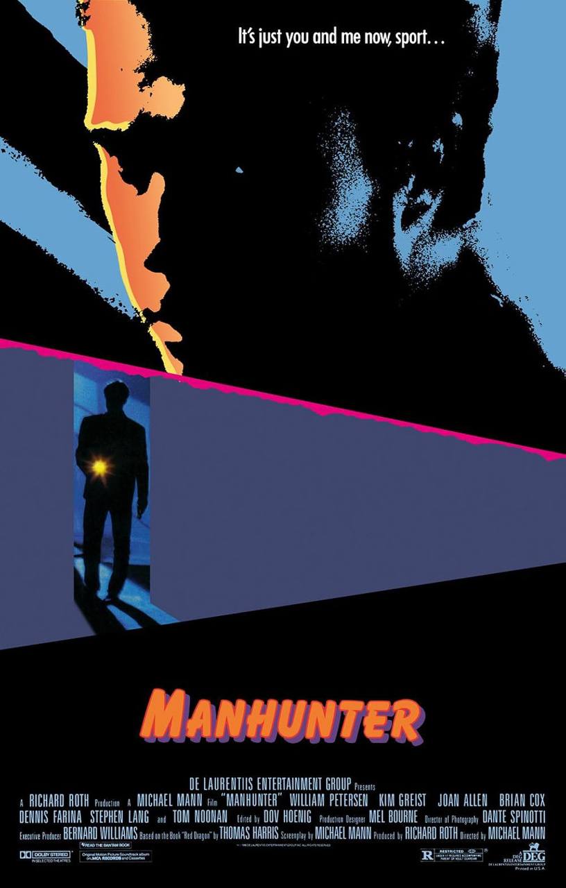 Охотник на людей (1986)

Очень любимый мною Охотник на людей Майкла Манна все еще удачно работает, от аутистичного увлечения процессуальной частью расследования (такой добротный прото procedural), тон