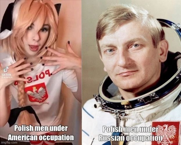 4 Polish men under American occupation Russi