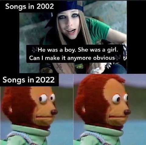 Songs 2002 Не was а boy. She was a girl. 1 Can make it anymore obvious Songs