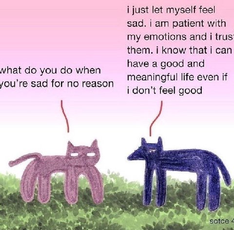 i just let myself feel sad. i patient with my emotions and i trus them. i know that i can have a good and what you when you’re sad for no reason meaningful life even if i don’t feel good a