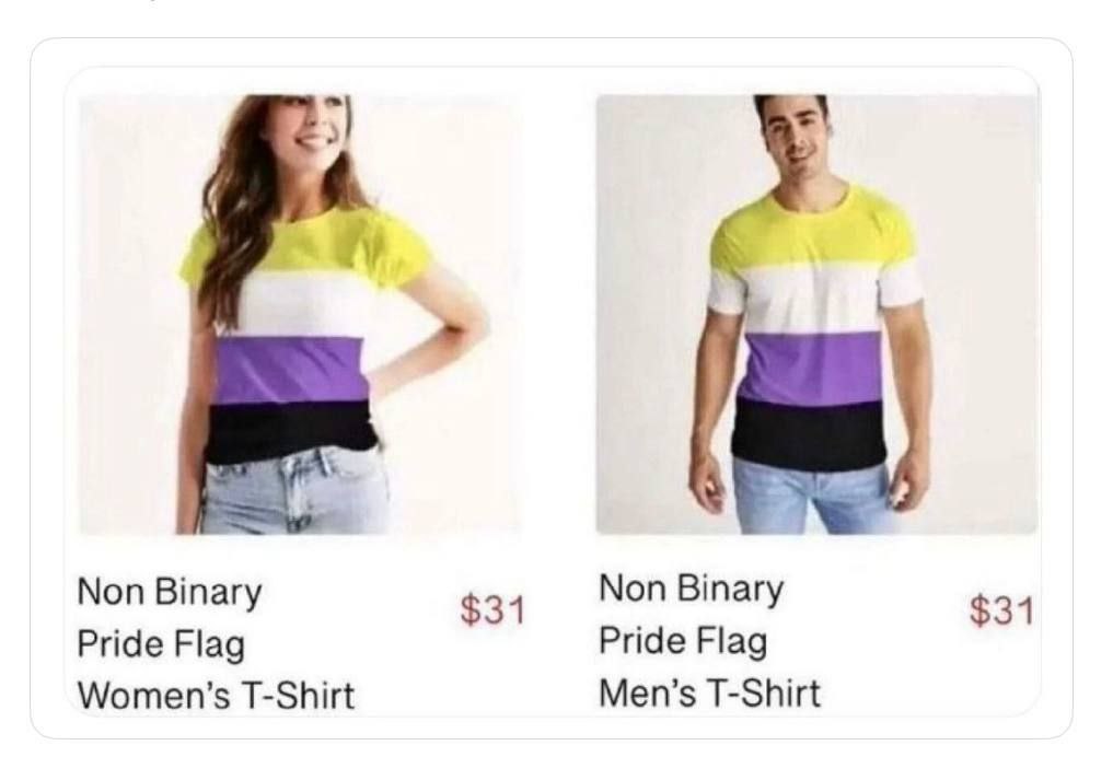 Non Binary Non Binary $31 $31 Pride Flag Pride Flag Women’s T-Shirt Men’s T-Shirt
