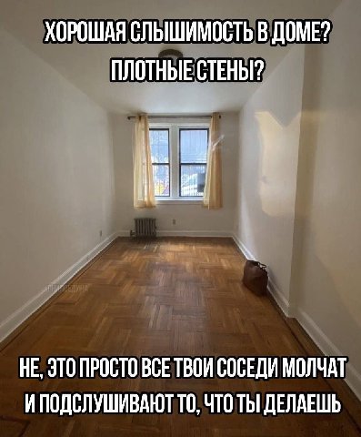 ХОРОШАЯ СЛЫШИМОСТЬ В ДОМЕ? ПЛОТНЫЕ СТЕНЫ? НЕ, ЭТО ПРОСТО ВСЕ ТВОИ СОСЕДИ МОЛЧАТ ИПОДСЛУШИВАЮТ ТО, ЧТО ТЫ ДЕЛАЕШЬ