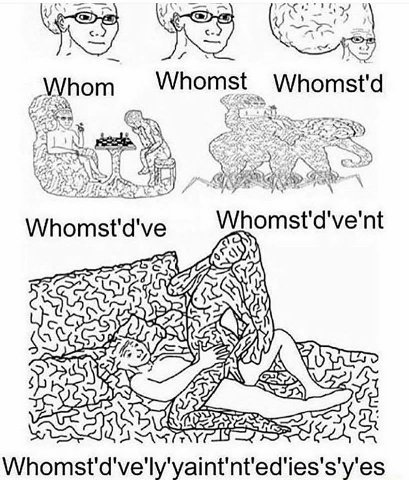 Whom oms Whomst'd С И к Whomst'd've Whomst'd've'nt 4. s'y'es