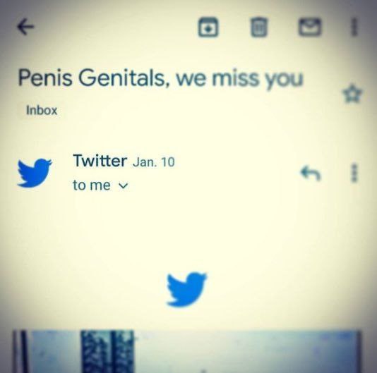 nis Genitals, we miss you Inbox Twitter Jan. 10 tome