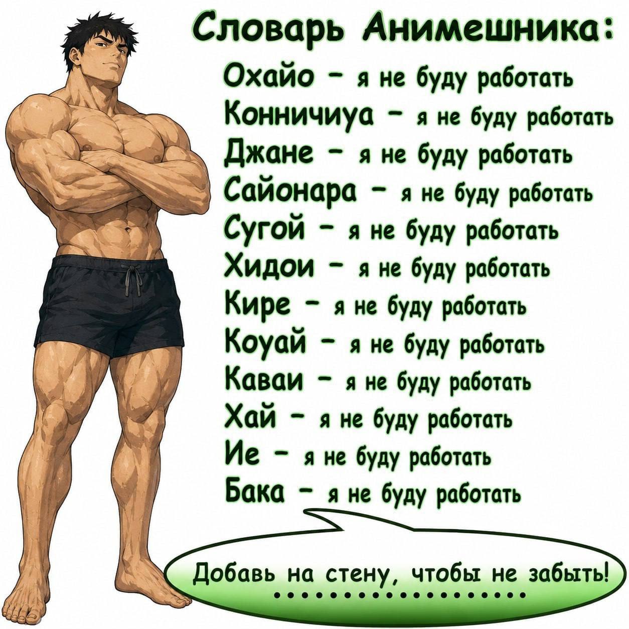 Словарь Анимешника: Охайо яне буду работать Конничиуа яне буду работать Джане яне буду работать Wwe Сайонара a He буду работать Сугой яне буду работать Хидои яне буду работать Кире яне буду работать К