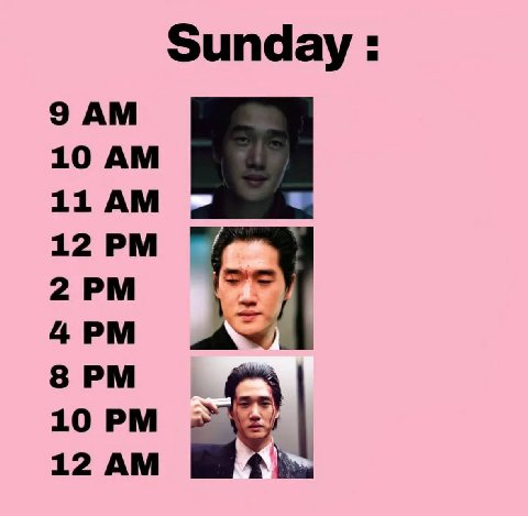 Sunday 9 10 11 8 10 12
