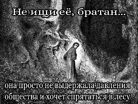 „Не ищи её, братан: if она а просто не выдержала давления общества хочет спрятаться: Лесу