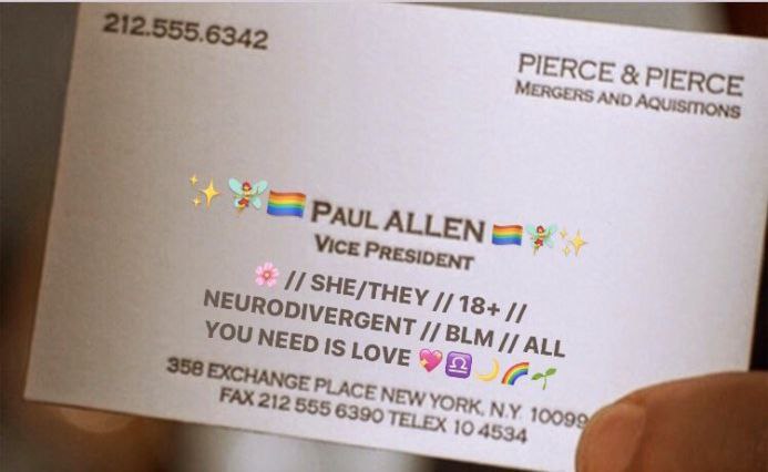 |2 PIERCE PIERCE 6342 MERGERS AND AQUISMONS a к о ALLEN Vice PRESIDENT SHE/THEy 18+ 3 //BLM ALL ISLOVE NeW 1009. РАХ 212 555 6390 TELEX 10 4534