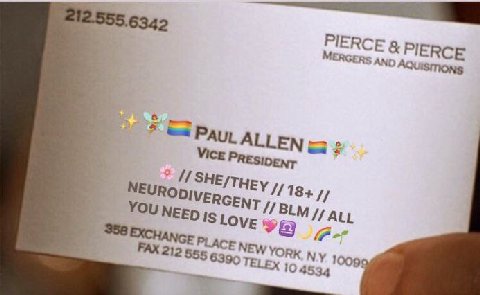 |2 PIERCE PIERCE 6342 MERGERS AND AQUISMONS a к о ALLEN Vice PRESIDENT SHE/THEy 18+ 3 //BLM ALL ISLOVE NeW 1009. РАХ 212 555 6390 TELEX 10 4534