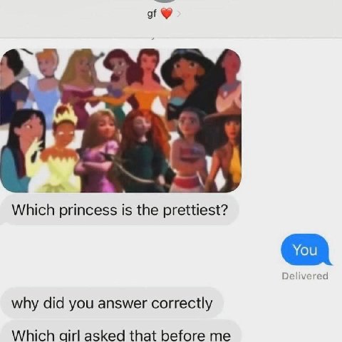 Which princess is the prettiest? Delivered why did you answer correctly Which girl asked that before me