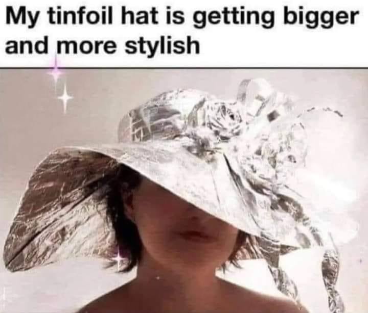 My tinfoil hat is getting bigger and more stylish a Mie И