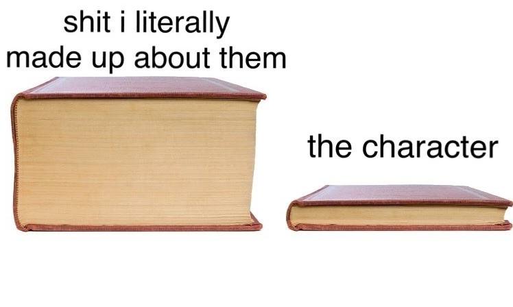 shit literally about them the character