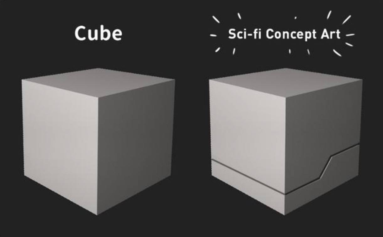 Cube Sci-fi Concept Art