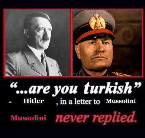 у. “are you turkish” Hitler Mussolini never replied