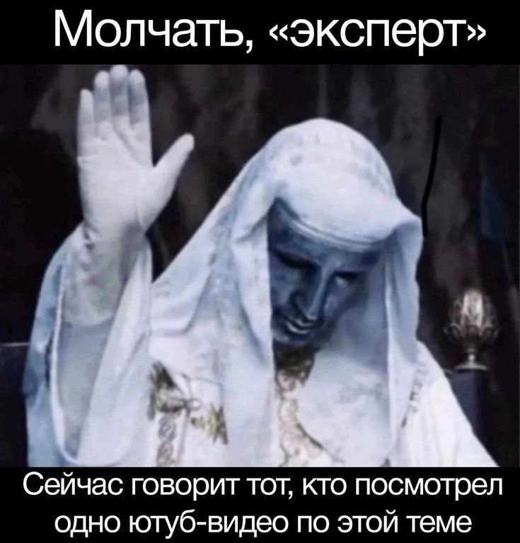 Молчать, «эксперт» Сейчас говорит тот, кто посмотрел одно ютуб-видео по этой теме