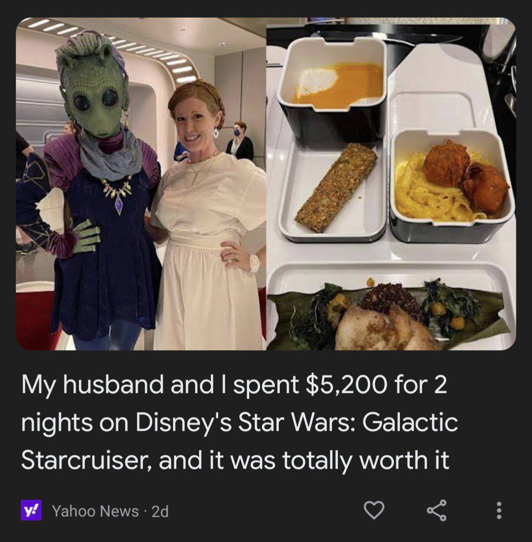 My husband and spent $5,200 for 2 nights on Disney's Star Wars: Galactic Starcruiser, and it was totally worth it У/ Yahoo News 24