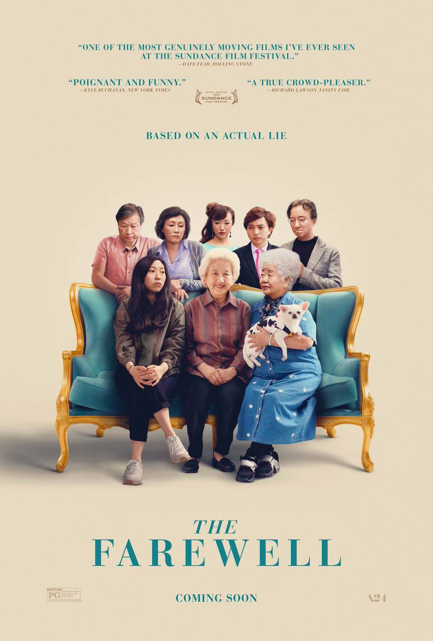 Прощание (2019)

Очень милая, меланхоличная лента про…собственно прощание, возвращение на родину, традиции, семью, взросление и вечно движущуюся вперед жизнь с забавными диалогами и хорошей актерской