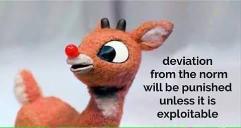 deviation from the norm will be punished unless it is