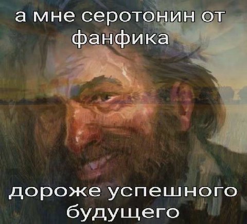 а мне серотонин от фанфика дороже успешного будущего