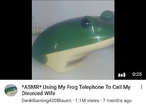 0:25 *ASMR* Using My Frog Telephone То Call Divorced Wife DankGaming420Blazelt views 7 months ago