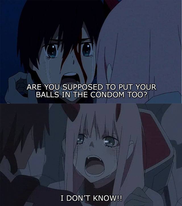 ARE YOU SUPPOSED ТО PUT YOUR BALLS IN THE CONDOM TOO? IT KNOW!!