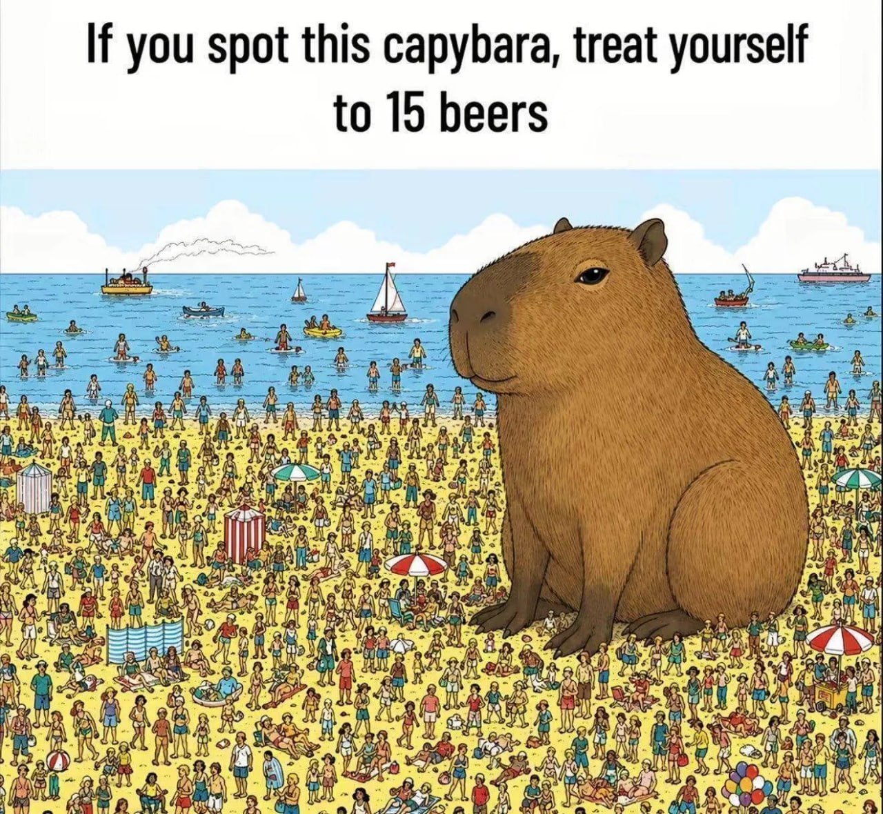 If you spot this capybara, treat yourself to 15 beers aN fil я i