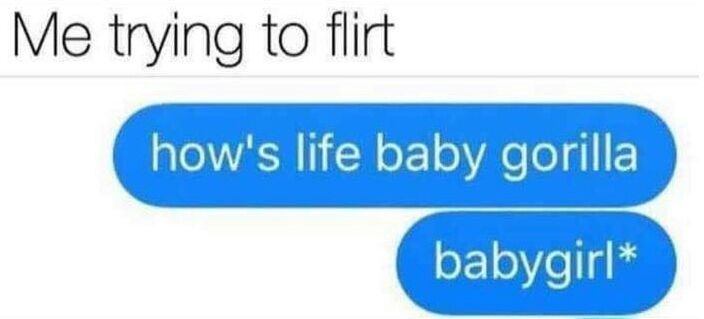 Me trying to flirt