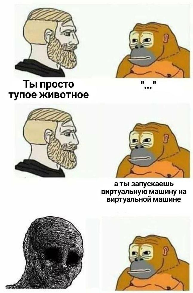 422 РРР 2 Ты просто тупое животное iN аты запускаешь виртуальную машину на виртуальной машине 4
