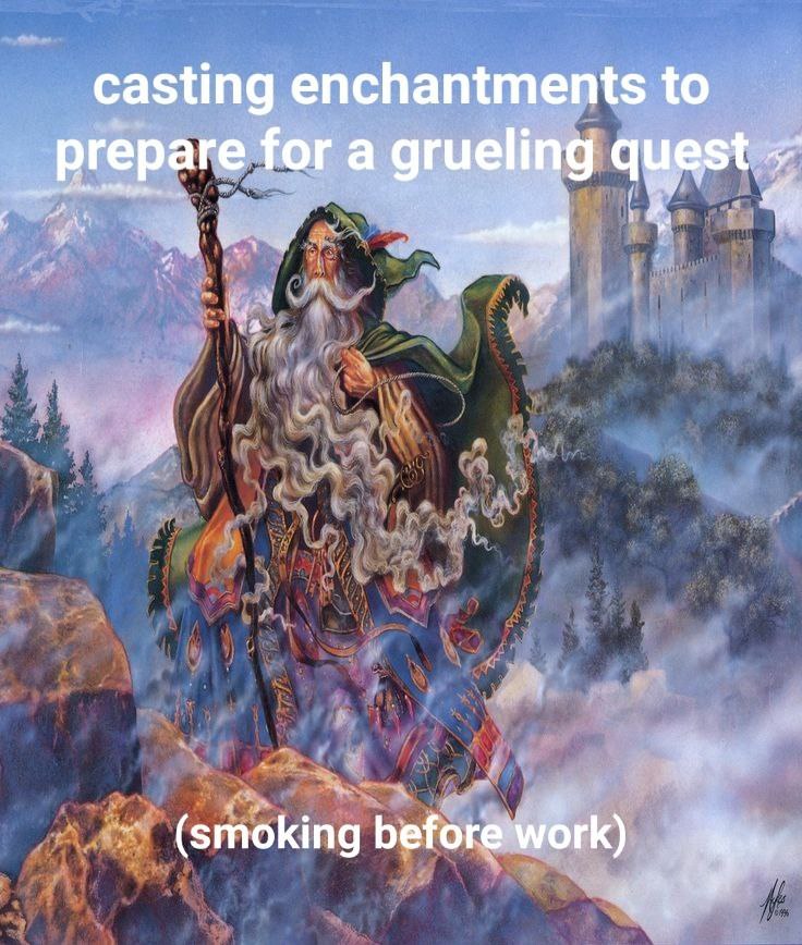 casting enchantments to гераге: 4 an (smoking befor