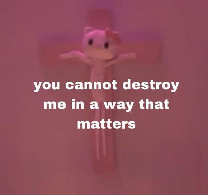 you cannot destroy me ina way that matters