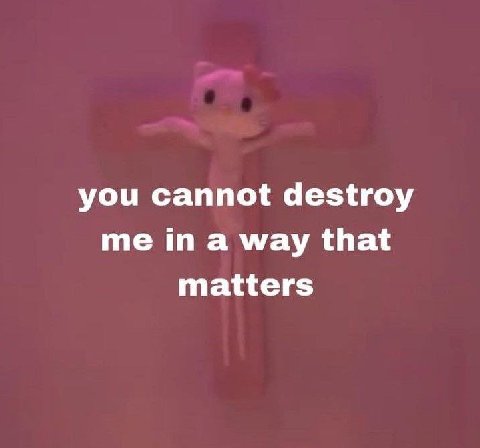 you cannot destroy me ina way that matters