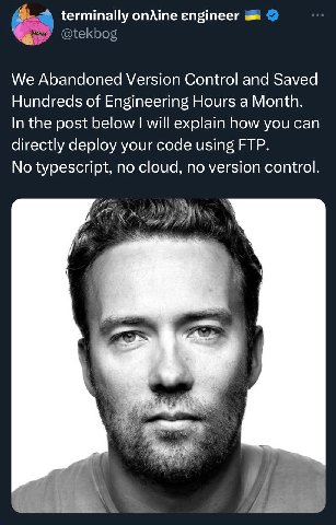 terminally onAine engineer @tekbog We Abandoned Version Control and Saved Hundreds of Engineering Hours a Month. In the post below will explain how you can directly deploy your code using FTP. No type