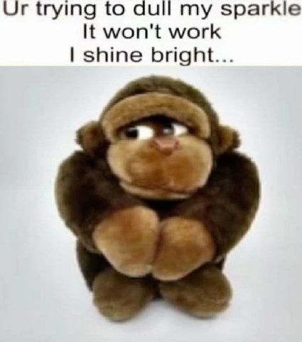 trying to dull my sparkle It won't work shine bright...